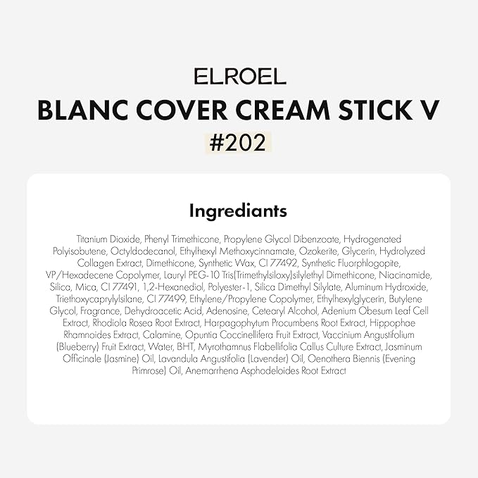 Blanc Cover Cream Stick V White - Korean Color-Changing Foundation Stick with Volufiline - Medium to Full Coverage Dewy Finish Base Makeup - Dual-Ended with Detachable Brush (202 Natural)
