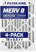 Filter King 18x5.5x1 Air Filter | 4-PACK | MERV 8 HVAC Pleated A/C Furnace by FilterKing