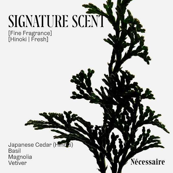 Nécessaire The Body Wash Hinoki - Natural Body Wash for Women & Men, Softening Shower Gel with Gentle Exfoliating Acids AHA/BHA/PHA. Gel Cleanse, 8.4 fl oz.