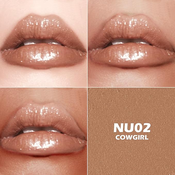 FOCALLURE Moisturizing Shiny Lipstick,Pearl Shimmery Finish,Hydrating Tinted Lip Balm with Creamy Texture,Long Lasting High Pigmented Lip Stain,Cowgirl