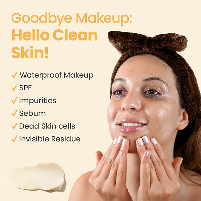 Honey Cleansing Balm Makeup Remover - Face and Eye Makeup Remover for Sensitive Skin Face Wash - Hydrating Facial Cleanser and Gentle to Face Makeup Melting Balm (4oz)