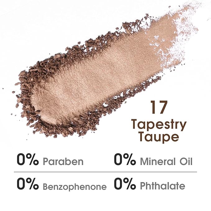 UCANBE Tapestry Taupe Single Eyeshadow Palette, Highly Pigmented Shimmer Eye Shadow Powder, Professional Long-Lasting Waterproof Makeup Palette