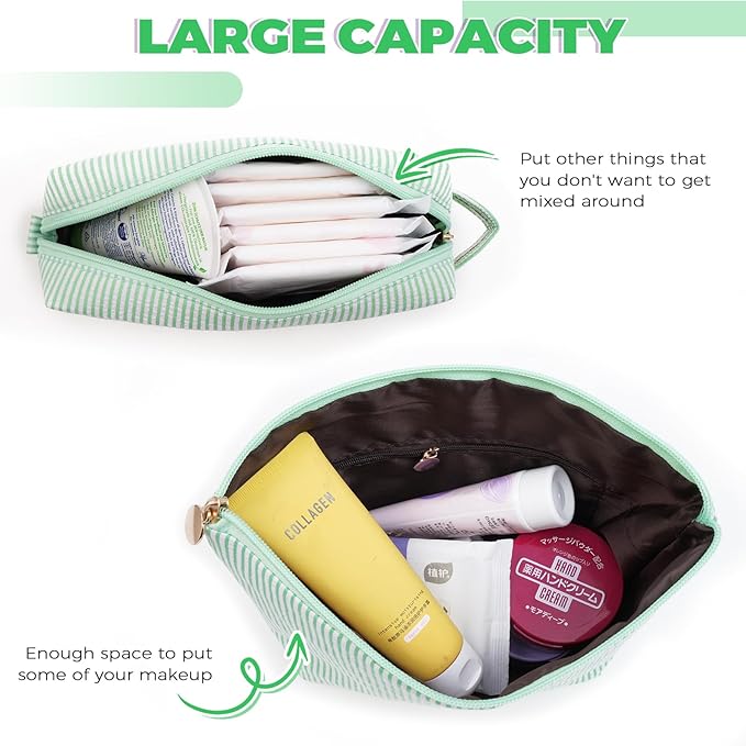 Personalized Anniversary Wife's Birthday Gifts,Mothers Day Gifts for Women,Wife Gifts from Husband,Cool Birthday Gifts for Wife,Makeup Bag Set Cosmetic Bag for Teen Girls - Green,R