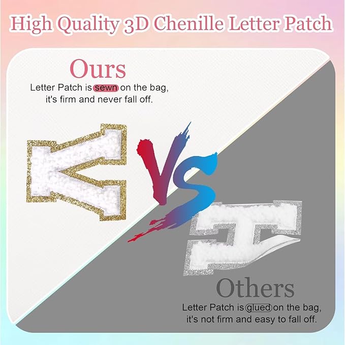 Small Personalized Letter Makeup Bag, White, PU Leather, Waterproof, Zipper, Women's Cosmetic Case