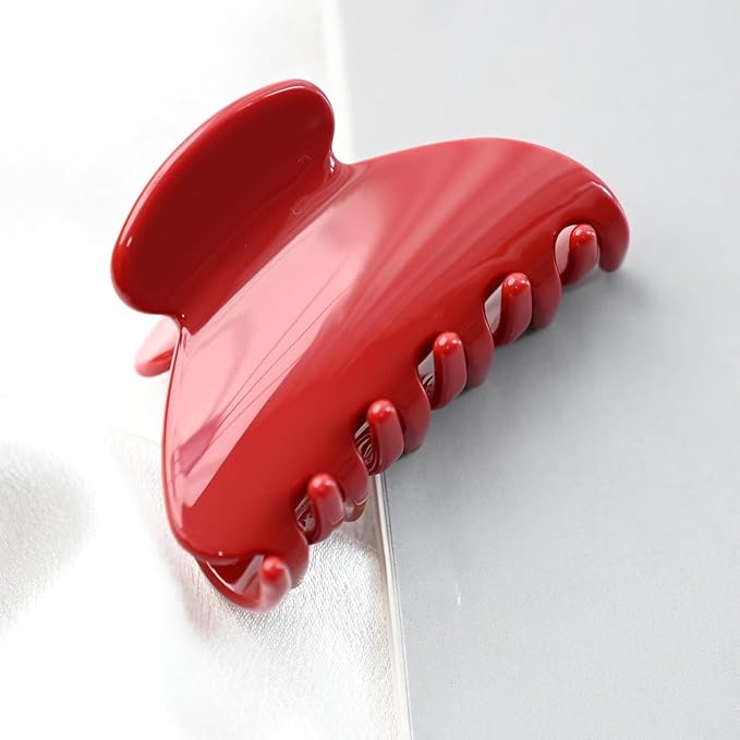 Handmade Celluloid Acetate French Design Barrettes Tortoise Shell Claws Hair Claw Luxury Fashion Accessories Hair Clip for Women (burgundyred)