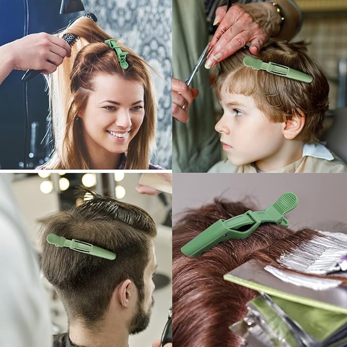 Ondder 24 Pack Alligator Hair Styling Clips - Large Green Hair Clips for Styling, Sectioning, Professional Salon Use