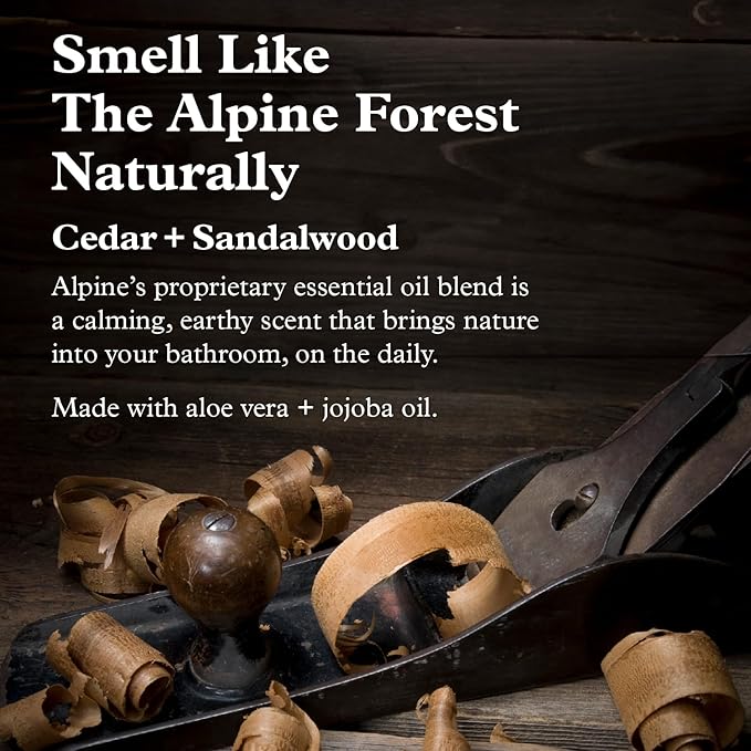 Alpine Provisions Cedar & Sandalwood Moisturizing Body Wash - Cleanse Naturally with Essential Oils - Vegan, Sulfate & Plastic Free - Gentle on Skin Natural Body Wash for Men and Women - 16.9 fl oz