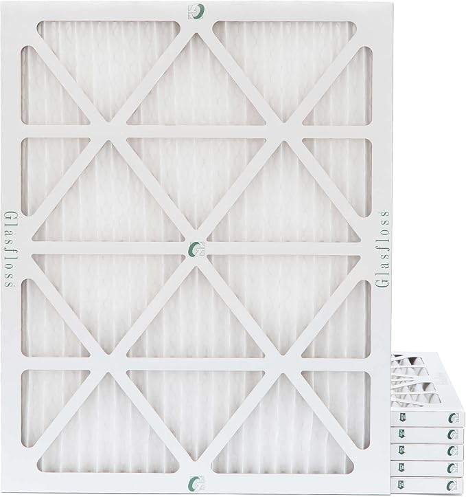 Glasfloss 19-7/8 x 21-1/2 x 1 MERV 10 Pleated Air Filters Box of 6. Replacement by Glasfloss