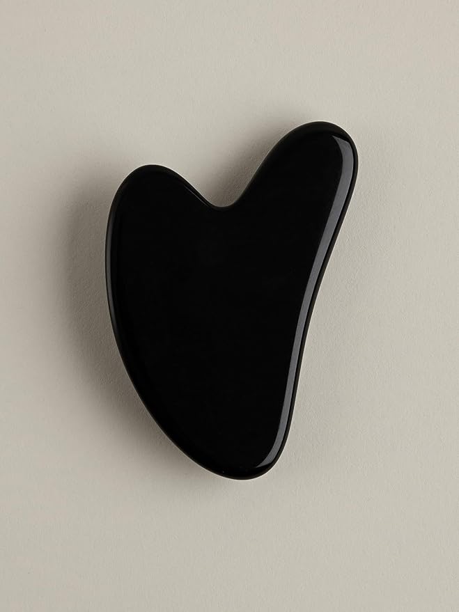Mount Lai Obsidian Gua Sha Facial Tools, Black Obsidian Gua Sha Facial Tools Set and Roller, Guasha Tool for Face to Relieve Muscle Tension and Reduce Puffiness, Anti Aging Skin Care Sets for Women