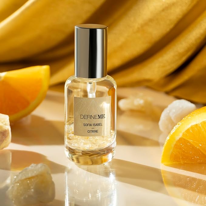 DefineMe Citrine Crystal Infused Natural Perfume Mist, Sofia Isabel Scent, 0.95 FL OZ
