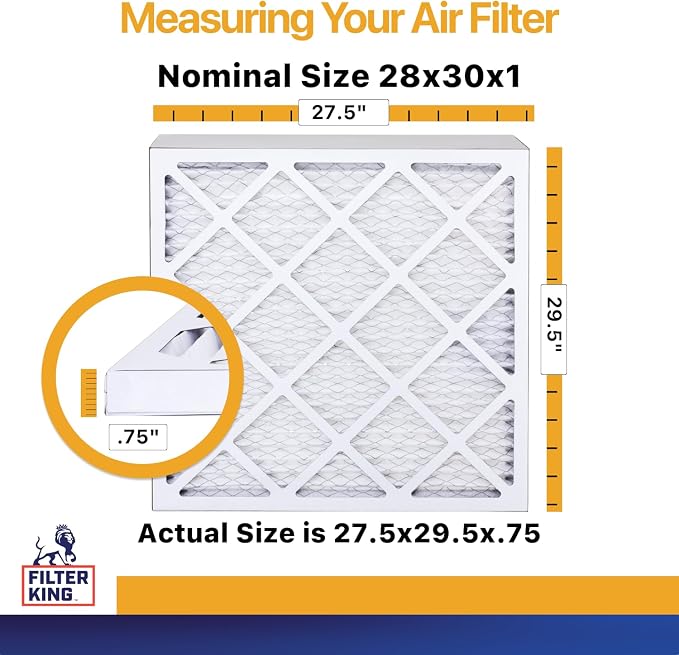 Filter King 28x30x1 Air Filter | 4-PACK | MERV 13 HVAC Pleated A/C Furnace - Image 2