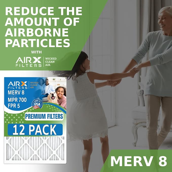 24x24x2 Air Filter MERV 8 Rating, 12 Pack of Furnace Filters Comparable to MPR - Image 4
