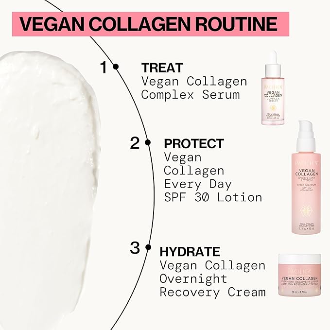 Pacifica Vegan Collagen Complex Face Serum Anti Aging Hydrating Serum w/Hyaluronic Acid for Plumping & Firming Collagen Boosting Facial Serum for Fine Lines & Wrinkles Clean Dermatologist Tested