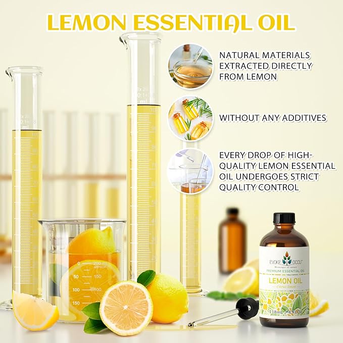 EVOKE OCCU Lemon Essential Oil for Cleansing Skin Home Diffuser Massage - 4 FL Oz