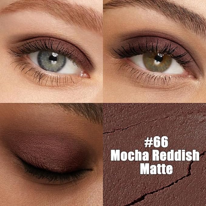 evpct Chocolate Matte Cream Eye Shadow Sticks Brightener Pencils for Women, Rich Chocolate Silky Eyeshadow Applicator Stick Pen Waterproof, Blendable Crease-Proof Stick Eyeshadow Matte Eye Makeup 66