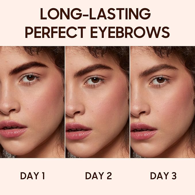 Brow Tattoo Peel Off Tint - Brow Gel Eyebrow Tattoos Waterproof, Eyebrow Gel Tint with Eyebrow Stencils Long-Lasting Makeup, Eye Brow Pencils Create Full Voluminous Brows for Women (Gray Brown)