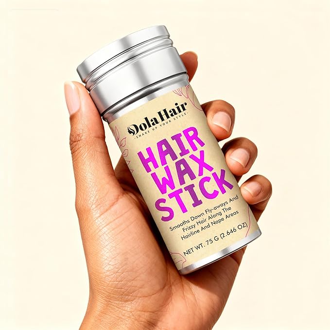 Dolahair Hair Wax Stick - Flyaway Control and Styling Pomade for Kids, Women, and Men - Accessorie Slick Back Hair Brush Kit Hair Bun Maker (Pack of 4)