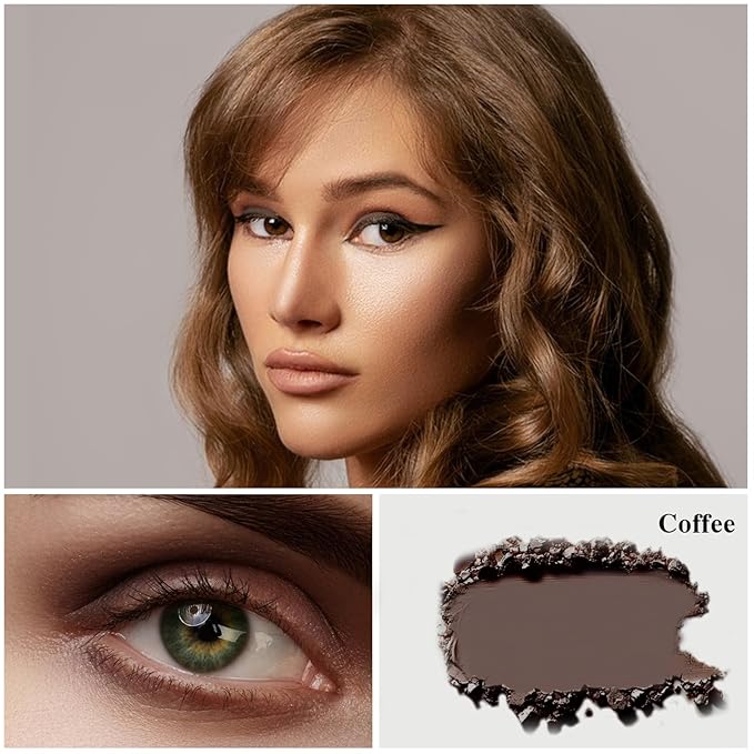 MEICOLY Brown Single Eyeshadow with Mirror,Matte Coffee Eye Shadow for Halloween Makeup,Pressed Powder Eyeshadow,Matte Shade Eyelid Color Eye Makeup for Women,High Pigment,Long Wear,Waterproof