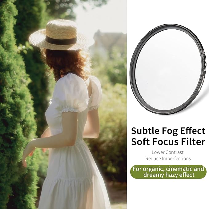 WalkingWay 37mm White Mist Diffusion Filter Subtle Soft Focus Filter Dreamy Fog - Image 2