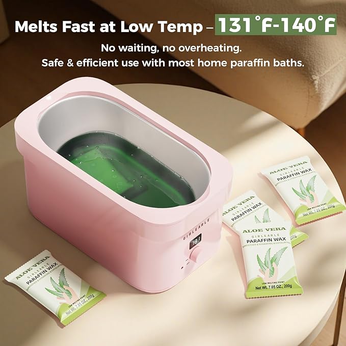 Paraffin Wax Refills 10 Packs for Paraffin Wax Bath Machine - for Dry Cracked Skin on Hands, Feet, Elbows - Moisturizing Hydration to Relieve Stiff Muscles & Joints (Aloe vera)