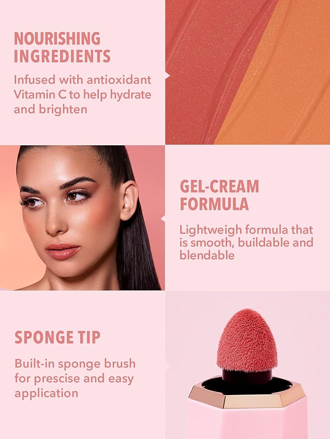 SHEGLAM Color Bloom Dayglow Liquid Blush Makeup for Cheeks Shimmer Finish - Devoted