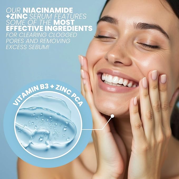 Eva Naturals Niacinamide Serum for Face with Zinc PCA & Botanical Hyaluronic Acid – Pore Minimizer, Dark Spot & Redness Relief, Skin Tone & Texture Support – Lightweight Cream Alternative (1 oz)