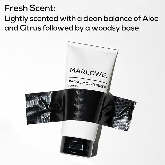 MARLOWE. Skin Care Set, No. 122 Facial Scrub 6 oz & No. 123 Facial Moisturizer 6 oz with Natural Extracts & Antioxidants, Cleanses, Exfoliates, Hydrates & Soothes