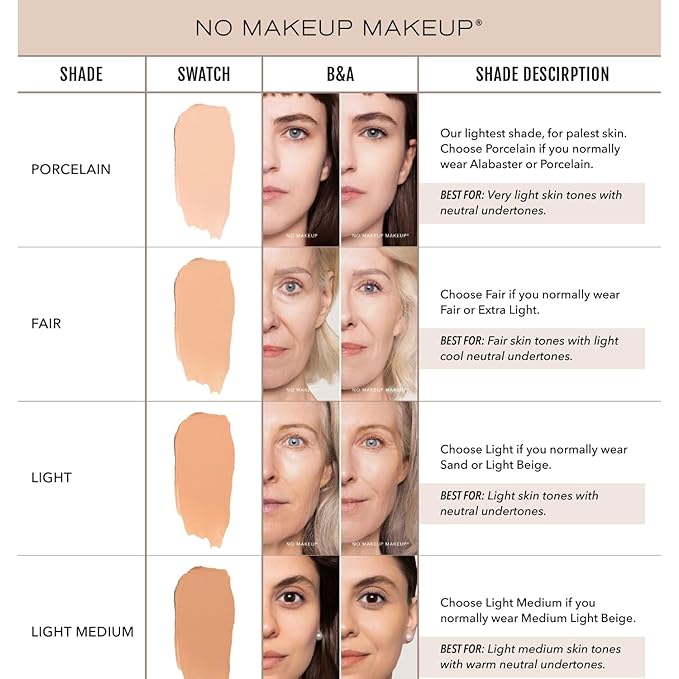 No Makeup Makeup Long-Lasting Lightweight Foundation & Brush Duo | Cruelty-Free, Fragrance-Free, Buildable, Transfer-Proof Makeup (Fair)