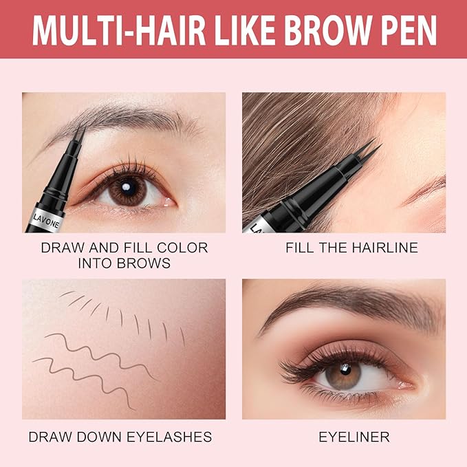 Eyebrow Pencil, 2-in-1 Waterproof Eyebrow Pen, with 2 Tip Microblading Eyebrow Pencil and Ultra-Precise Brow Pencil, with Eyebrow Brush, Eyebrow Pencils for Women,Natural Hair-Like Brows-Dark Blonde