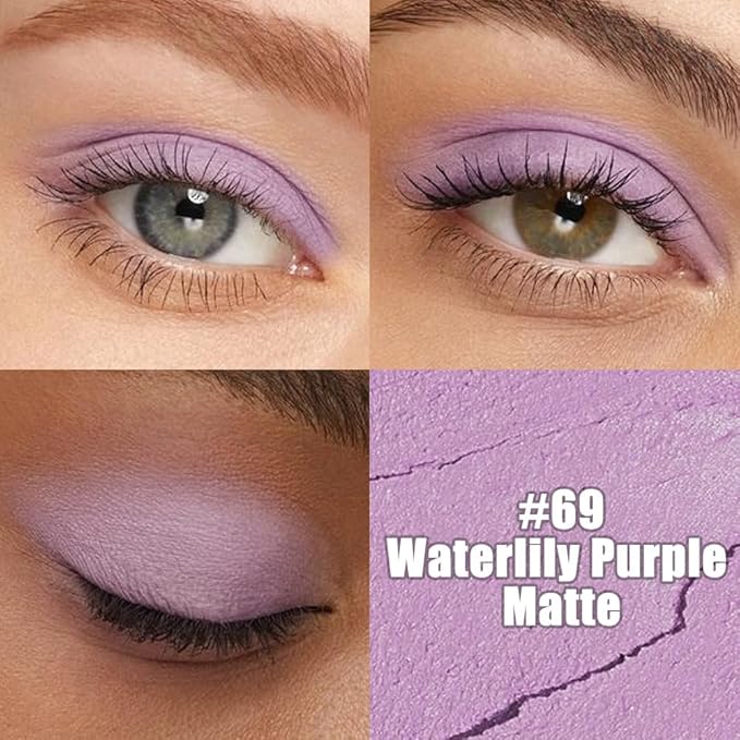 evpct Lavender Purple Matte Cream Eye Shadow Sticks Brightener Pencils for Women, Purple Silky Eyeshadow Applicator Stick Pen Waterproof, Blendable Crease-Proof Stick Eyeshadow Matte Eye Makeup 69