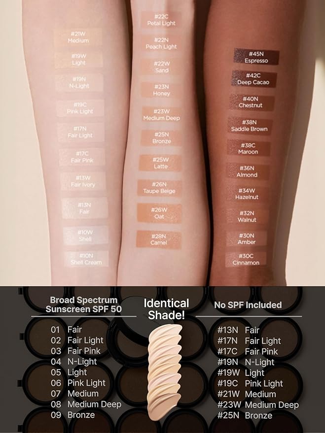 JUNG SAEM MOOL [ SPF ] Essential Skin Nuder Cushion (25 Bronze) | Refill Included (0.98 Fl Oz) | SPF50 Broad Spectrum | Natural Finish | Makeup Artist Brand