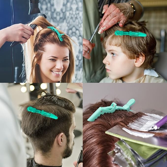 Ondder 24 Pack Alligator Hair Clips for Styling and Sectioning - Lake Blue Salon Pro Clips for Coloring, Cutting, Hair Styling Accessories for Women, Men, Girls, Teens