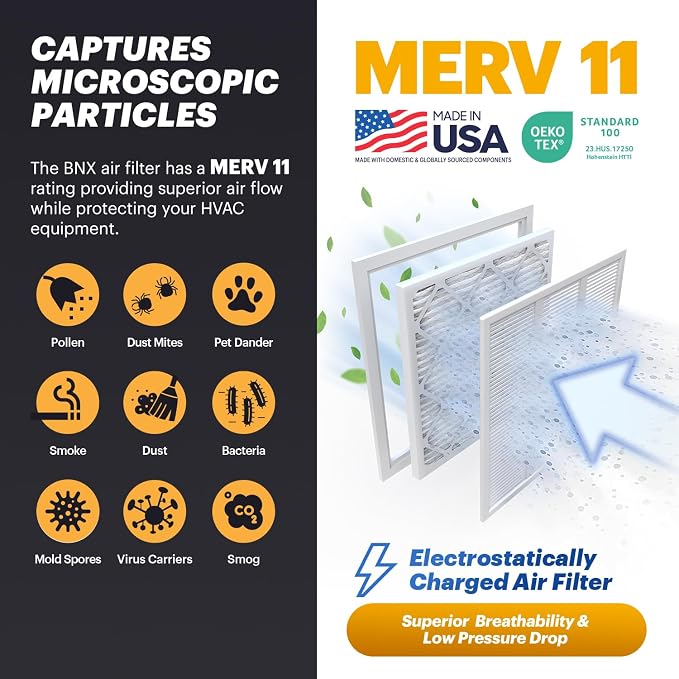BNX TruFilter 20x25x4 MERV 11 Air Filter 2-Pack - Image 3