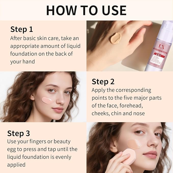 6-in-1 Makeup Infused with 1% Hyaluronic Acid- Matte + Poreless Liquid Foundation For A Glowing & Soft-Focus Look, Suitable for All Skin Types (403 Deep, 6-in-1 Makeup Foundation)