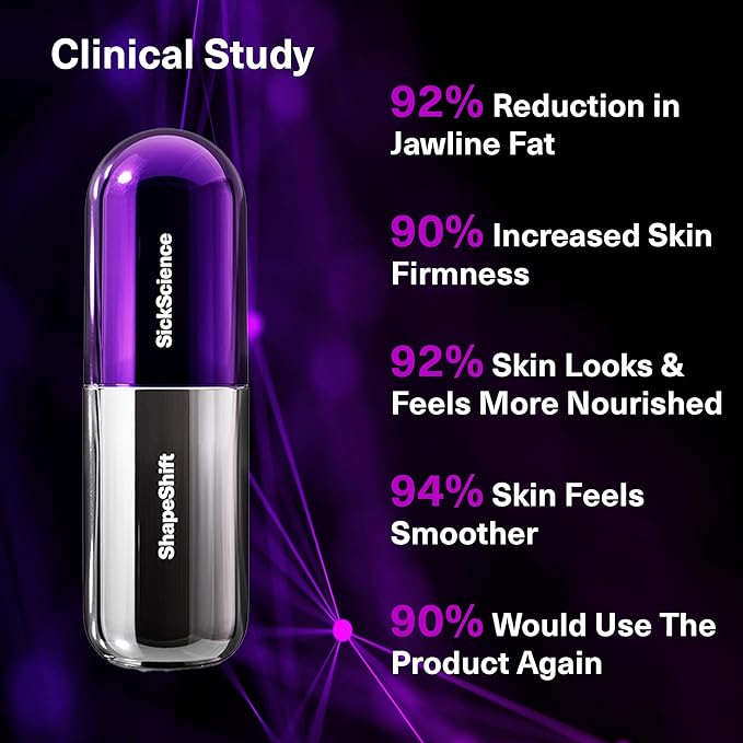 SickScience ShapeShift Advanced Jaw & Neck Firming Serum - Double Chin Reducer, Face Tightening Treatment with Exosome Technology to Lift Sagging Skin & Wrinkles in both Women & Men, 1.7oz