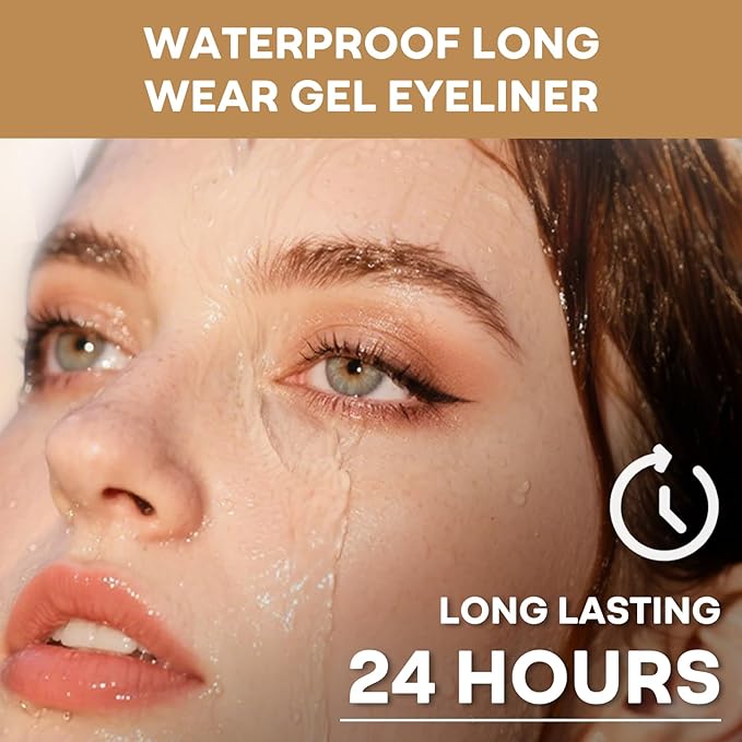 EverGlider Black Gel Eyeliner Pencil, Waterproof Long-Lasting Natural Cream Eyeliner for Smooth Precise Lines, Matte Black Eye Liner Crayon for Daily Makeup & Smokey Eye Looks (04# Black)