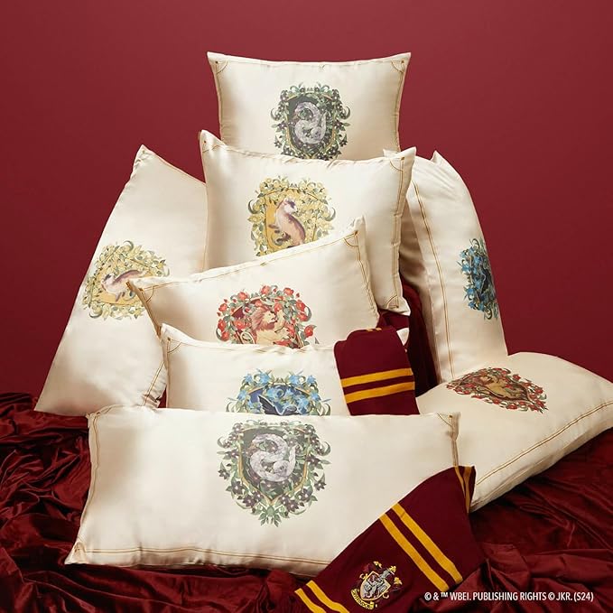 Kitsch x Harry Potter Hufflepuff Satin Pillowcase w/Zipper for Hair & Skin – Double-Sided, Softer Than Silk, Wrinkle-Free, Machine Washable, Frizz Control, Breakout Prevention - Queen/Standard(19x26)