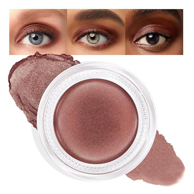 Cream Glitter Cocoa Shimmer Metallic Eyeshadow Palette Makeup, Natural Single Mini Instant Holographic Eyeshadow For Women, Sombras Crema Para Ojos, Talc, Paraben & Cruelty Free, 21