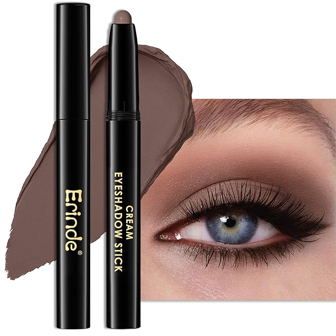 Erinde Waterproof Eyeshadow Stick, Cream Eye Shadow Stick, Long-Lasting, Crease-Proof, Cream to Powder Buildable & Blendable Eye Shadow Pencils Crayon, Vegan & Cruelty-Free, 14 Stone