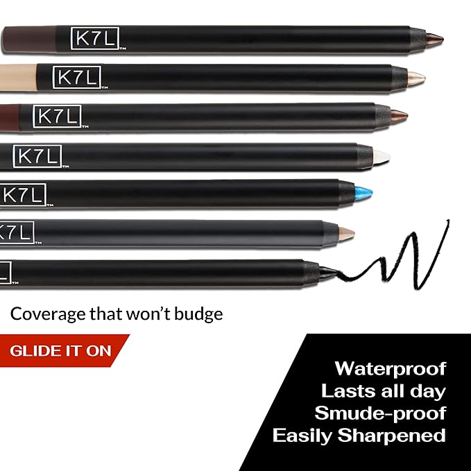 K7L Brown Eyeliner - Waterproof, Smudge-Proof, Precise Cosmetics