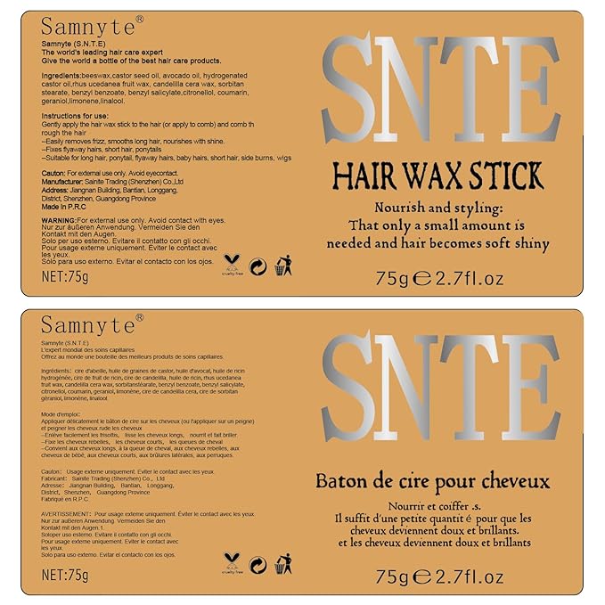 Hair Wax Stick for Wig, Wig Band for Wig Glue Lace Glue - Smooth Flyaways, Sleek Ponytails, Buns, Updos, Baby Hairs, Edge Control