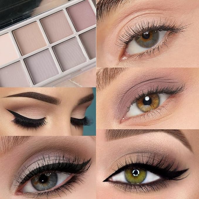 10 Color Matte Neutral Eyeshadow Palette - Neutral Taupe & Grey Brown Shades, Blendable Long-Lasting, Vegan Cruelty-Free Natural Nude Eye Shadow Palette for Women, Professional Makeup Looks