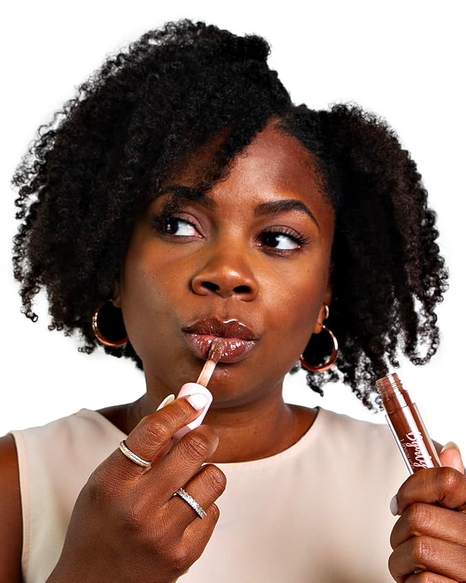 | Handmade, Vegan, Moisturizing Lip Gloss, Non-Sticky Lip Gloss (Chestnut)
