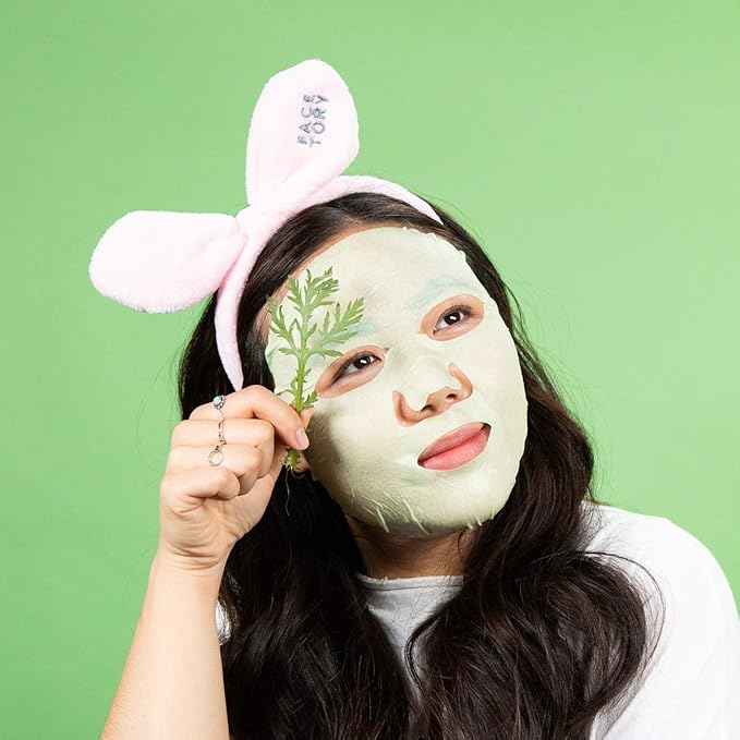 FACETORY K Beauty Face Mask Skin Care - ARTEMISIA REFRESHING RELIEF Sheet Mask with Artemesia Plant Extract | Soothes Redness & Breakouts (10 Pack)