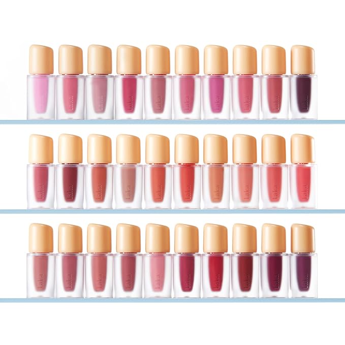 Laka Fruity Glam Lip Tint Mini, Glowing Lip Stain with Wide Color Spectrum, Hydrating & Lightweight Texture, Long-Lasting Bold Stain, Non-Sticky, Vegan, K-Beauty (#145 Guava)