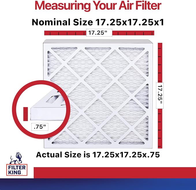 Filter King 17.25x17.25x1 Air Filter | 6-PACK | MERV 11 HVAC Pleated A/C - Image 2