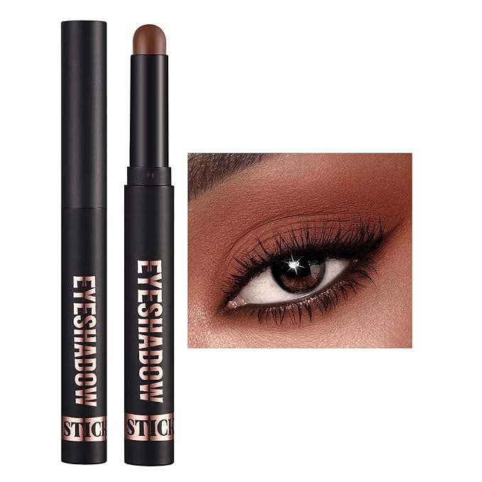 Matte Eyeshadow Stick Blendable Cream Eyeshadow Hypoallergenic Neutral Eye Shadow Stick, Waterproof Long Lasting High Pigmented Smokey eyeshadow Pencil (15# Mocha Matte)