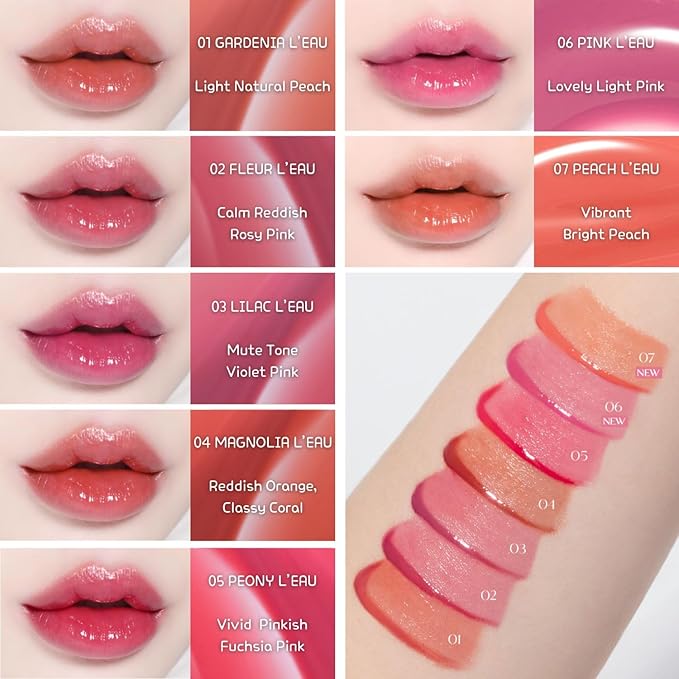 BBIA L’EAU Tint – Glossy & Glow Lip Stain, Watery Lip Tint, Non-Sticky, High Shine Finish, Long-lasting, Moisturizing, Lightweight, Natural, Daily Use, Vegan, Korean Lip Makeup (03 LILAC L'EAU - MINI)