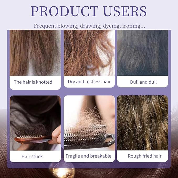 Moroccan Argan Oil,Purple Hair Essential Oil—Leave Hair Soft & Shiny,Deep Moisturizer,Frizz Control,Split End Repair for Dry & Damaged Hair,Hair Treatment Oil for Dry and Frizzy—100ML