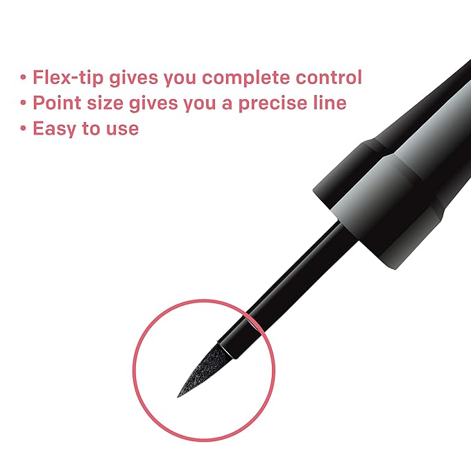 Almay Liquid Eyeliner, Waterproof, Fade-Proof Eye Makeup, Easy-to-Apply Liner Brush, Stocking Stuffer for Women, 221 Black, 0.1 Oz